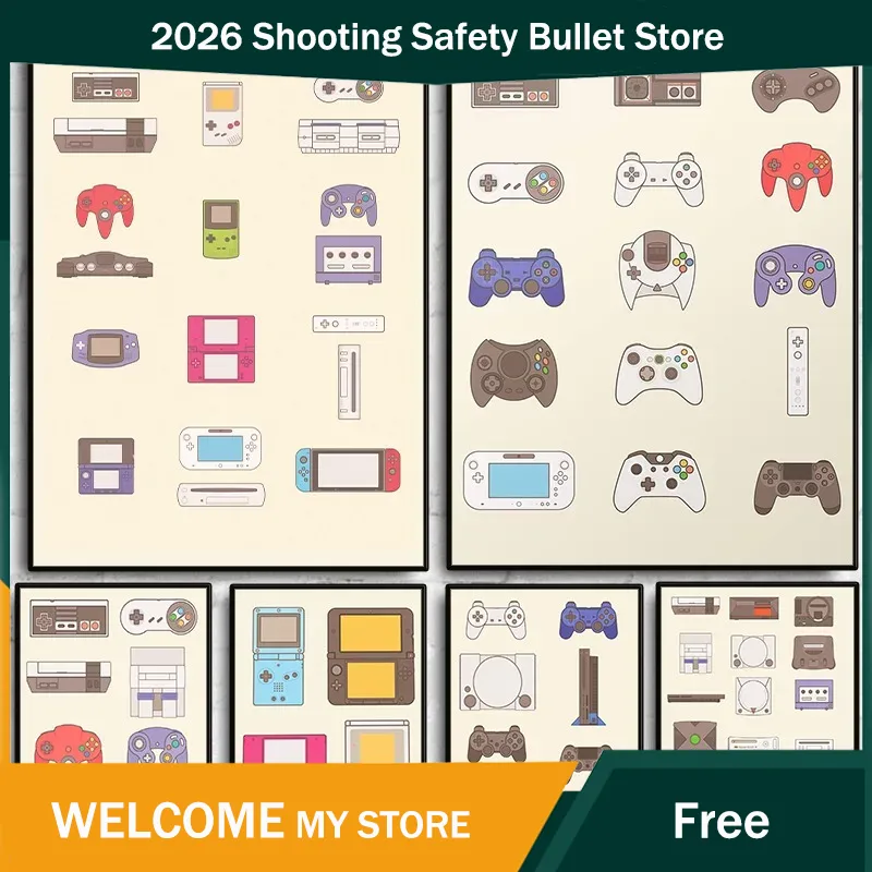 Evolution Gaming Console - Plakat Ewolucja Konsol i Przenośnych Konsol